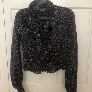 Do+Be Cropped Polka Dot Blouse